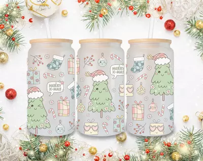 plant/Handmade Christmas elements cup with straw straw topper-0-thumbnail