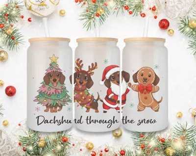 plant/Christmas Dash hound cup with straw straw topper-0-thumbnail