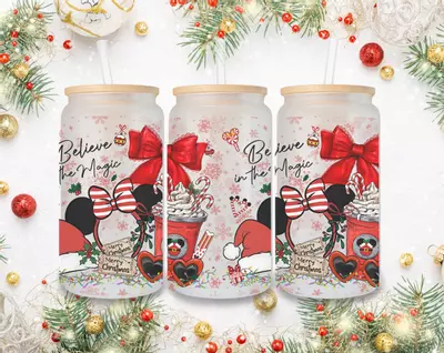 plant/Handmade cup with straw straw topper believe in magic-0-thumbnail