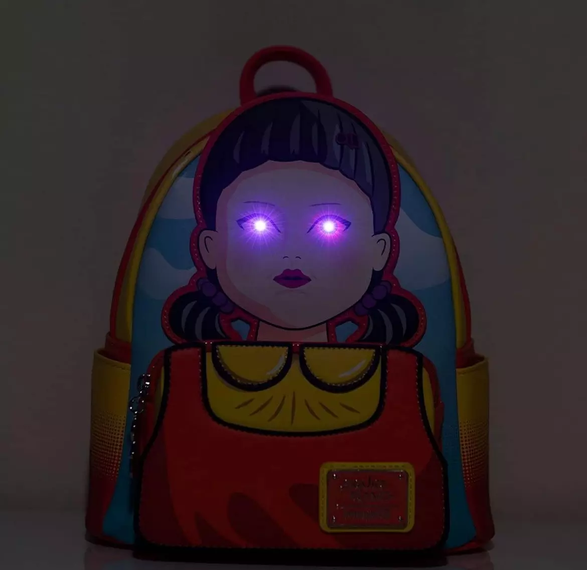 plant/Loungefly Netflix Squid Game Light Up Singing Young Hee Cosplay Mini Backpack-1