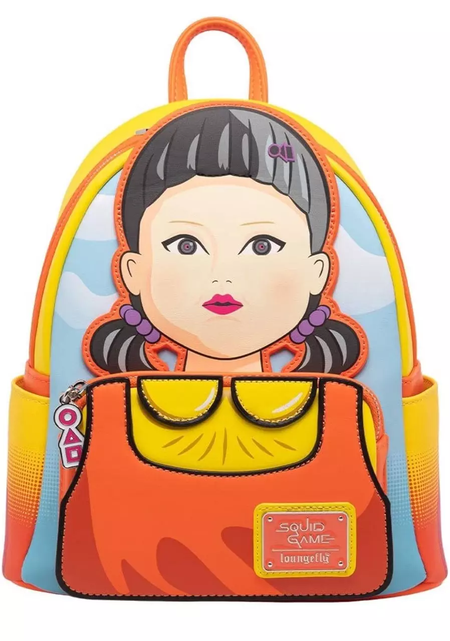 plant/Loungefly Netflix Squid Game Light Up Singing Young Hee Cosplay Mini Backpack-0