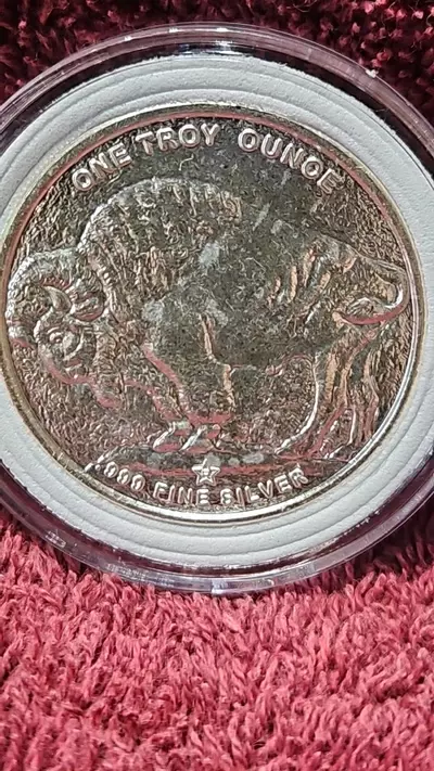 plant/1 ounce .999 Fine Silver Indian Head/Buffalo round.-1-thumbnail