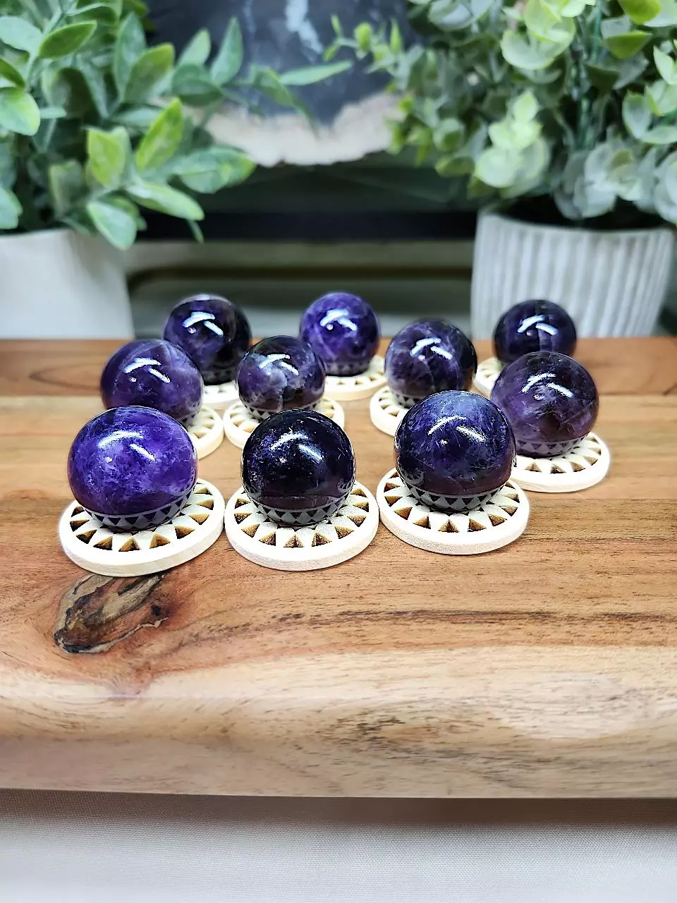 plant/Amethyst sphere w/stand-1