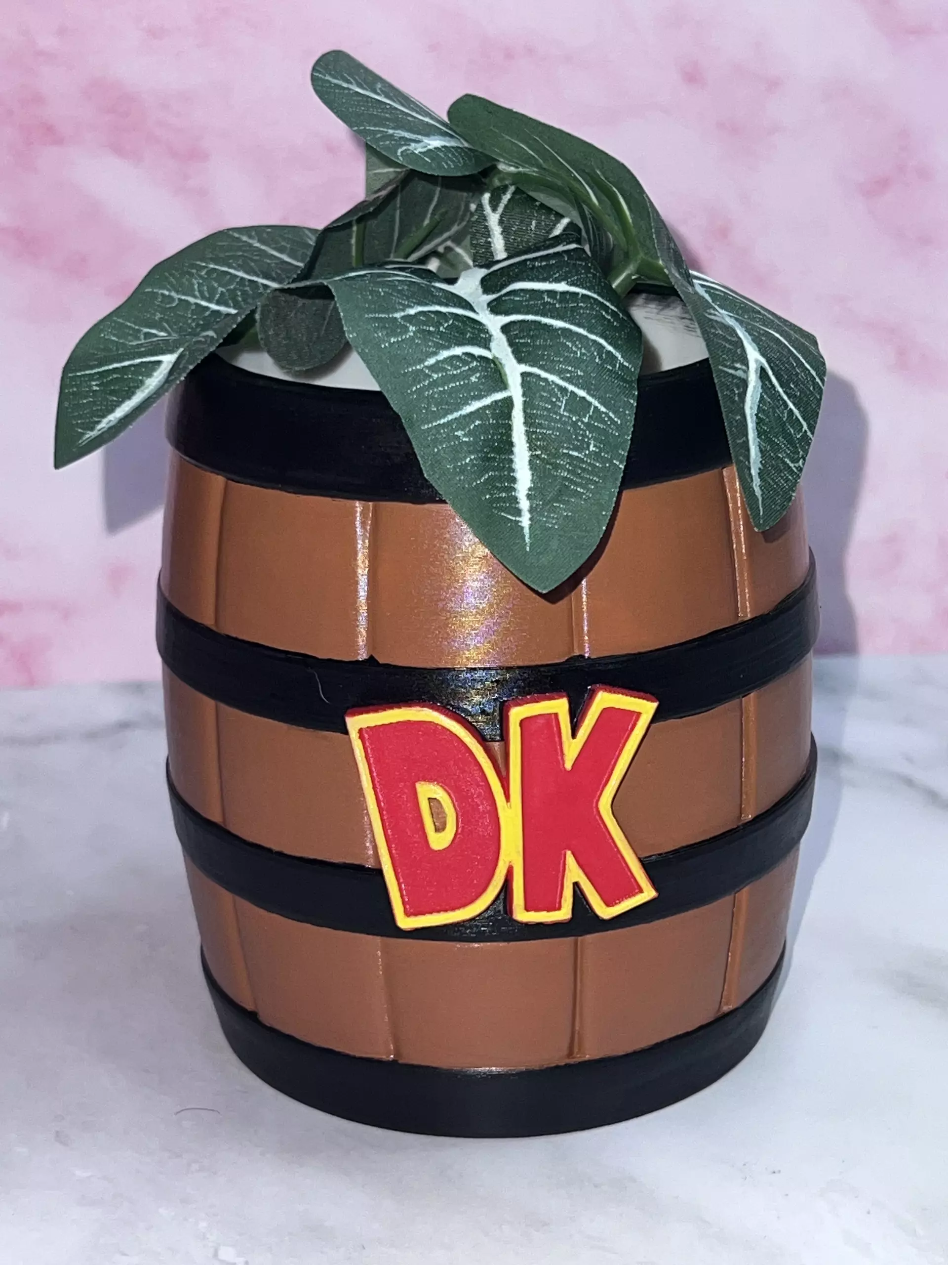 plant/Donkey Kong Barrel Flower Succulent Pot Planter 3D Printed Hand Painted WYSIWYG-0
