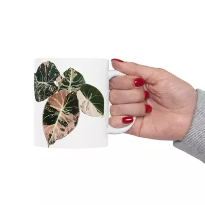 plant/Black Pink Velvet Alocasia Coffee Mug-1-thumbnail