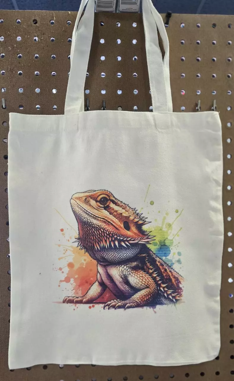 plant/Handmade Colorful Bearded Dragon Tote Bag-0