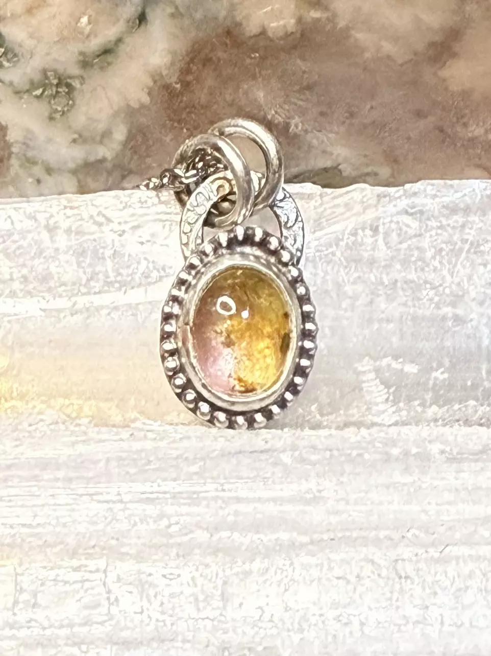 plant/Smooth watermelon tourmaline pendant-0