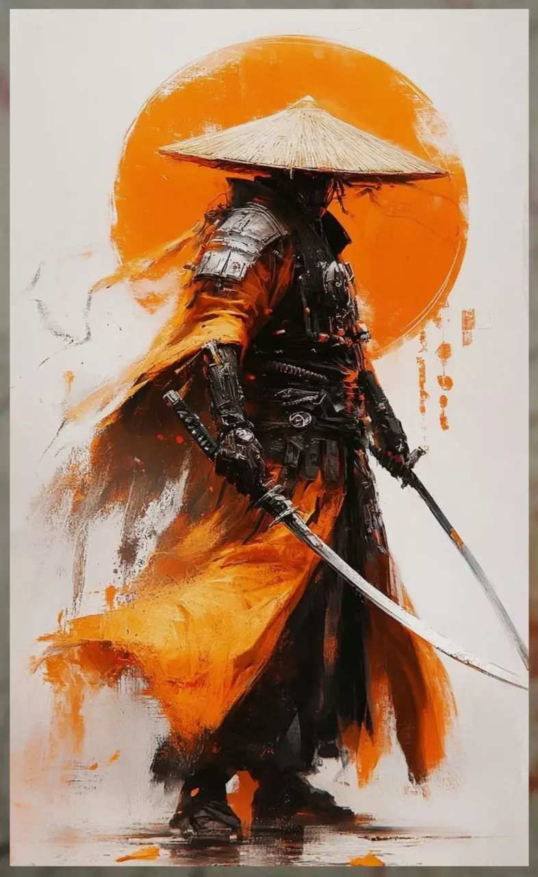 plant/Bonsai Backdrop Samurai 8”x10” canvas mounted-0