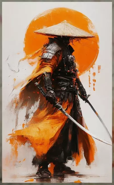 plant/Bonsai Backdrop Samurai 8”x10” canvas mounted-0-thumbnail