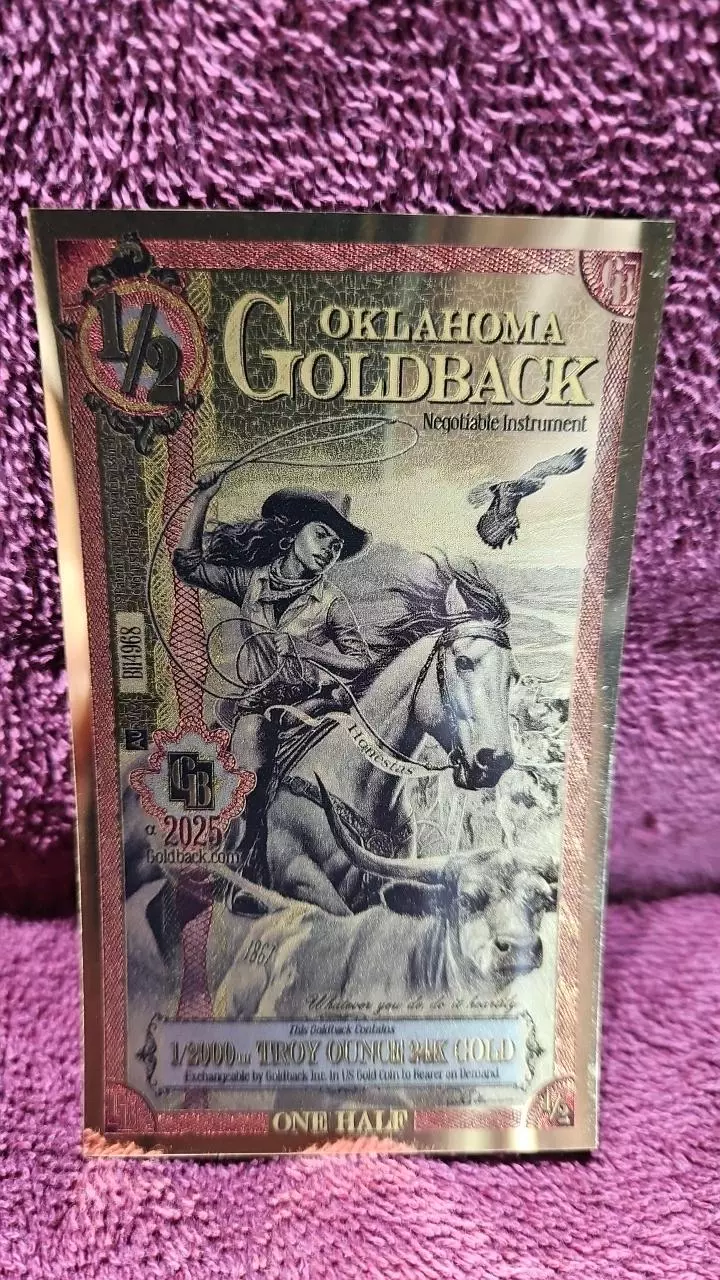 plant/1/2 Oklahoma Goldback 1/2000th oz gold-0