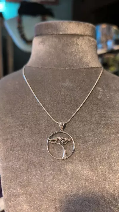 plant/Sterling Silver Bonsai pendant and chain-0-thumbnail