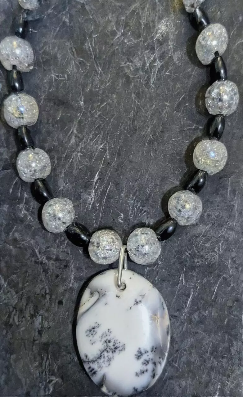 plant/Dendritic Opal Necklace-0