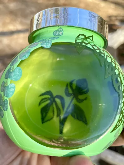 plant/Hand painted prop jar/or trinket jar/ with lid-5-thumbnail