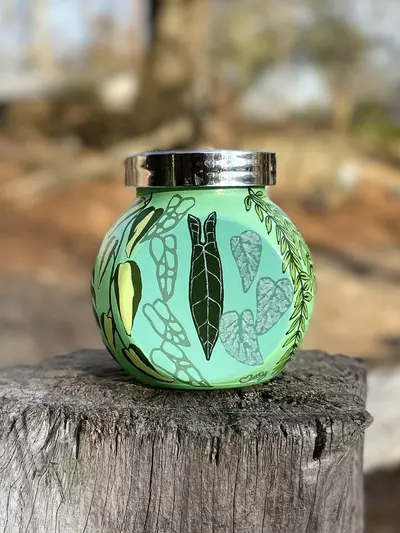 plant/Hand painted prop jar/or trinket jar/ with lid-2-thumbnail