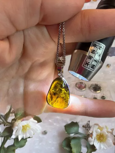 plant/AAA gem green tourmaline necklace-0-thumbnail