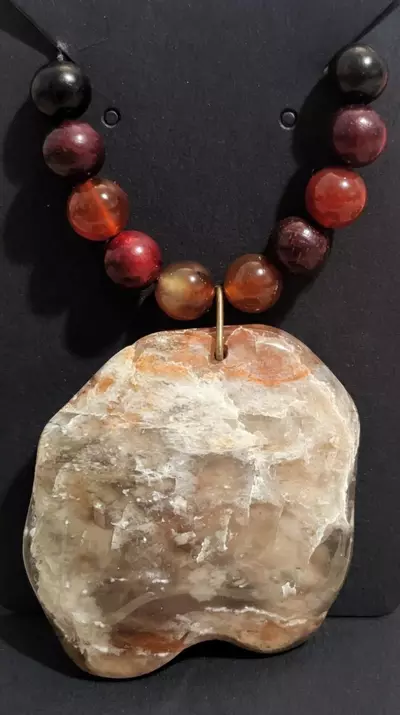plant/Pigeon Agate Necklace-0-thumbnail