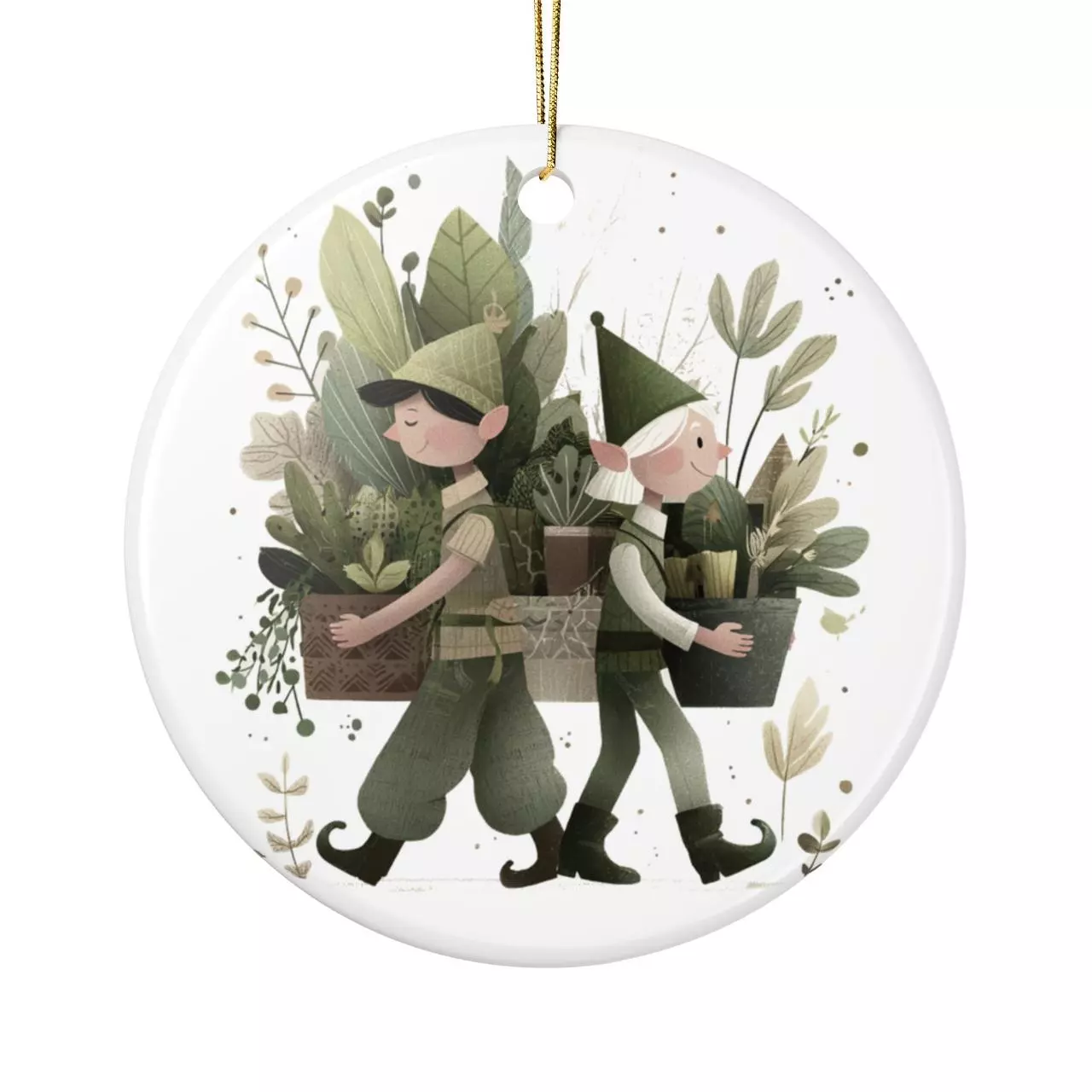 plant/Garden Gnome Ceramic Ornament-0