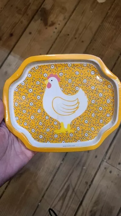 plant/Rooster Metal Tray 7.5x6.25-0-thumbnail