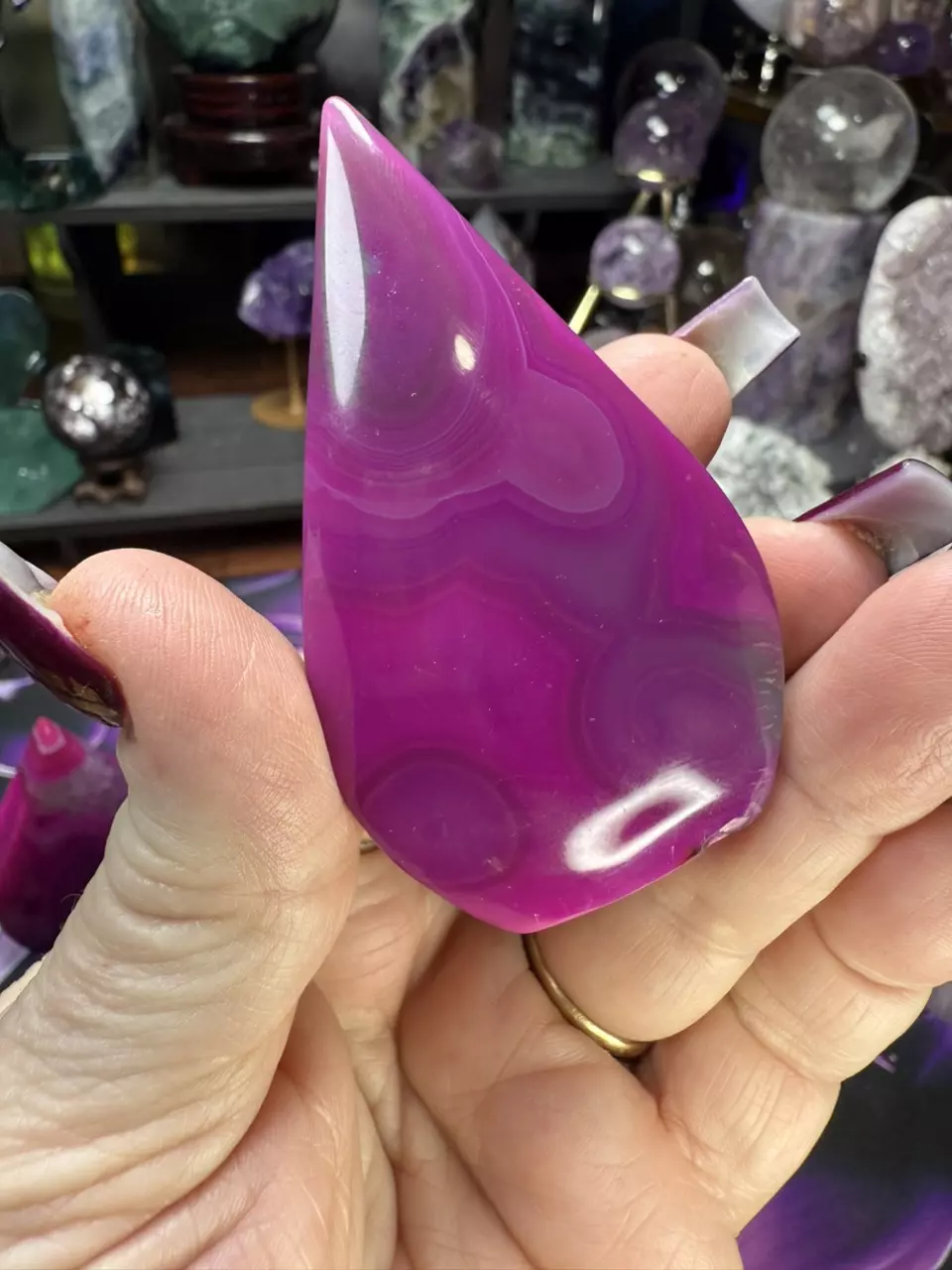 plant/Dyed Moss Agate teardrop-0