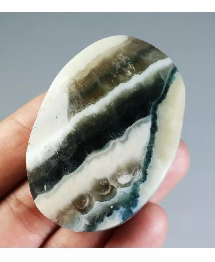 plant/Fluorite & Agate Palm Worry Stone-0