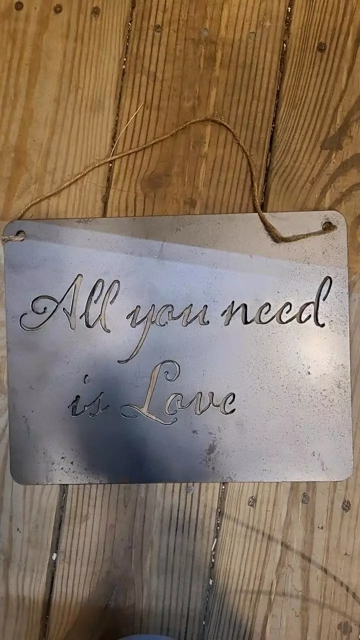 plant/All You Need Is Love Heavy Metal Sign 12x9.5-0