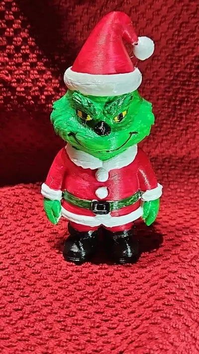 plant/3d printed Hand painted Grinch 4 inches tall-0-thumbnail