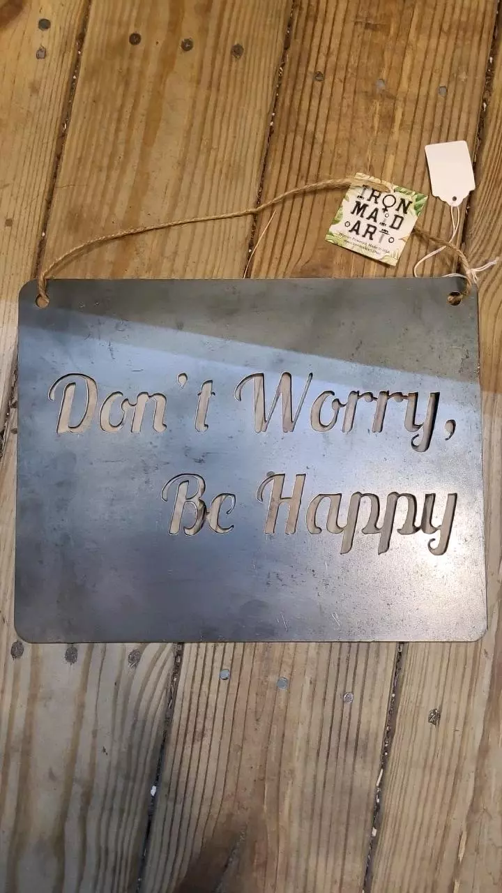 plant/Don't Worry Be Happy Heavy Metal Sign 12x9.5-0