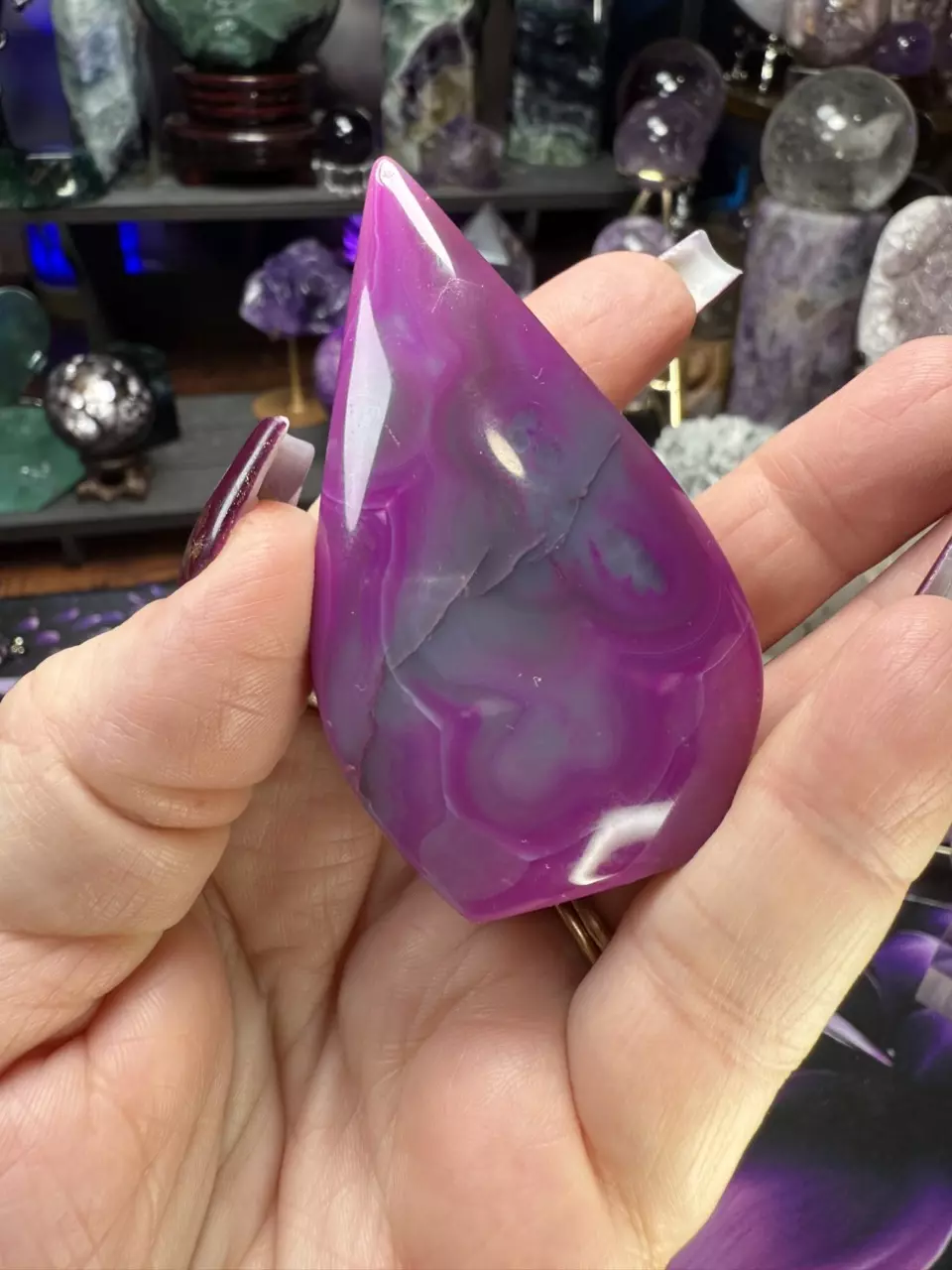 plant/Dyed Moss Agate teardrop-1