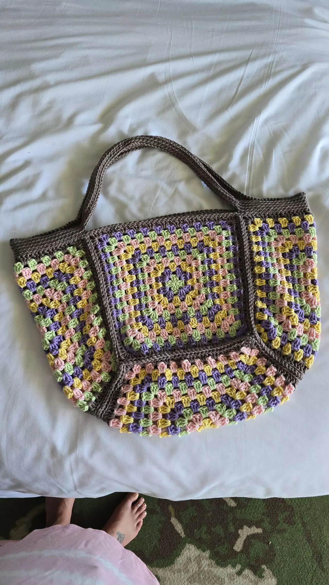 plant/Granny Square Beach Bag-1