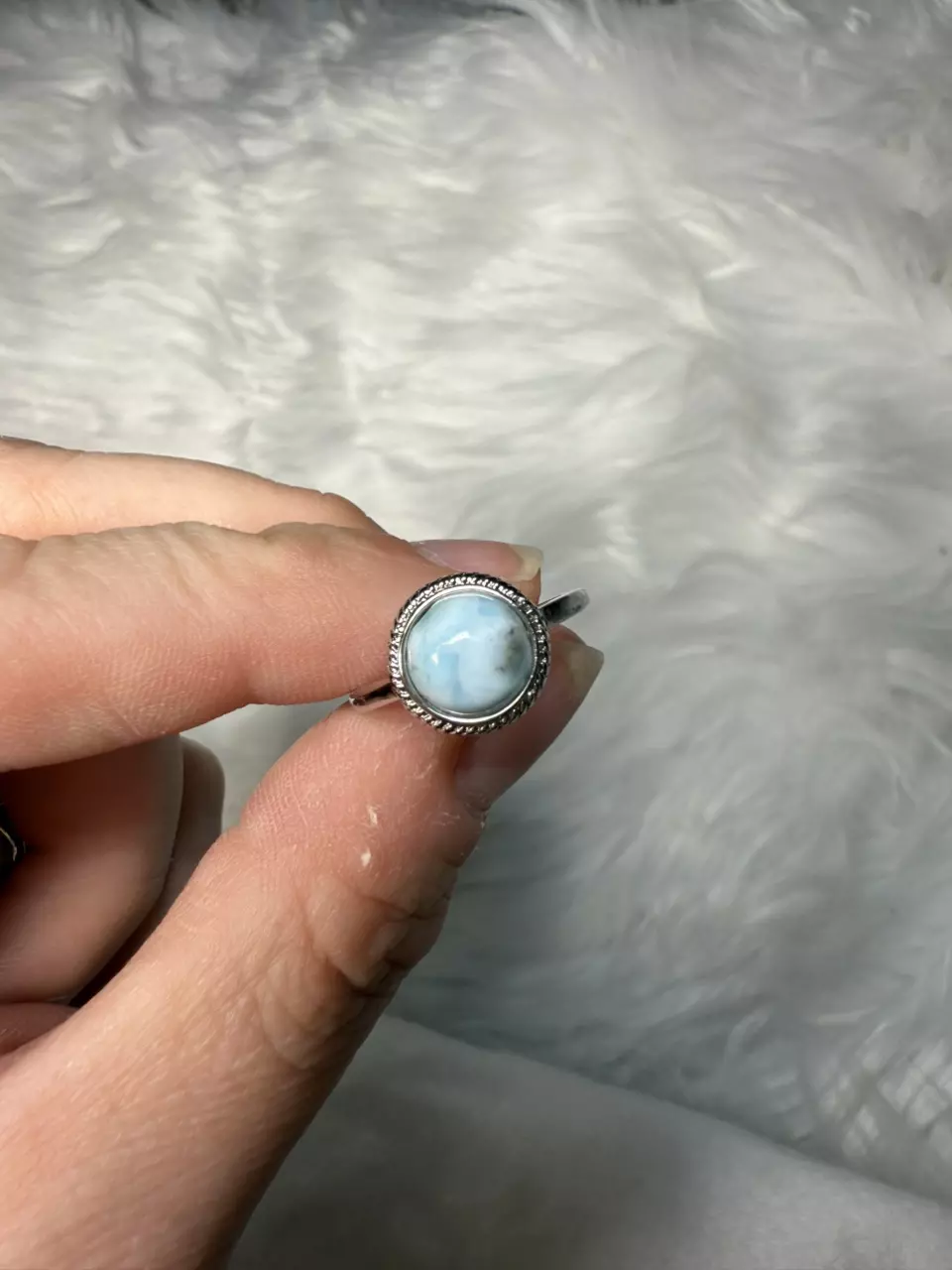 plant/Larimar adjustable ring-0