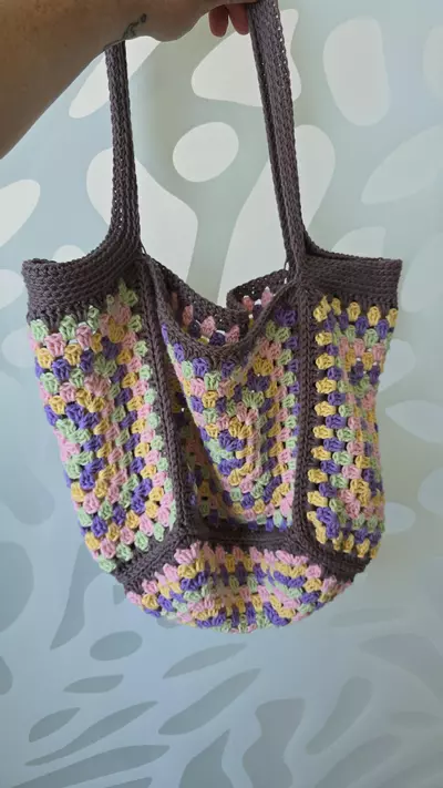 plant/Granny Square Beach Bag-2-thumbnail