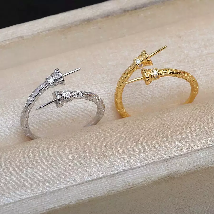 plant/S925 double pearls accessories no pearl including-1