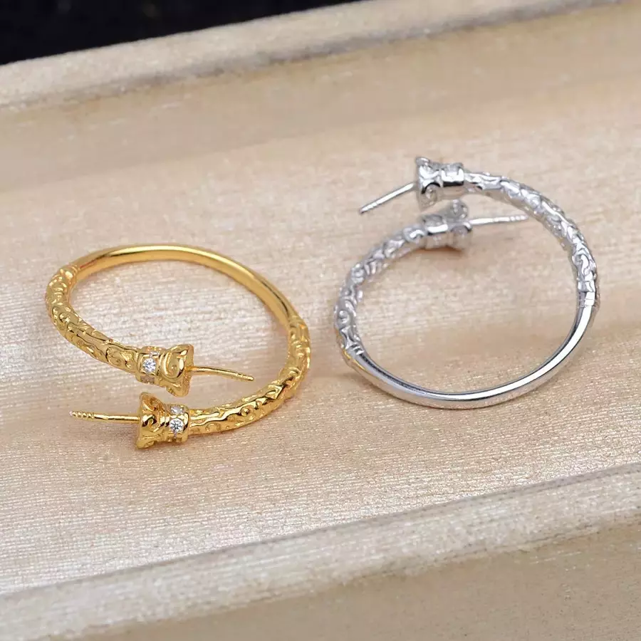 plant/S925 double pearls accessories no pearl including-2