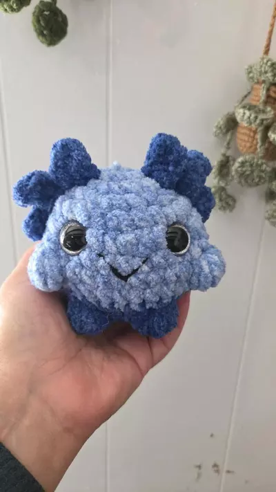 plant/Axolotl Blue handmade plushie crochet-0-thumbnail