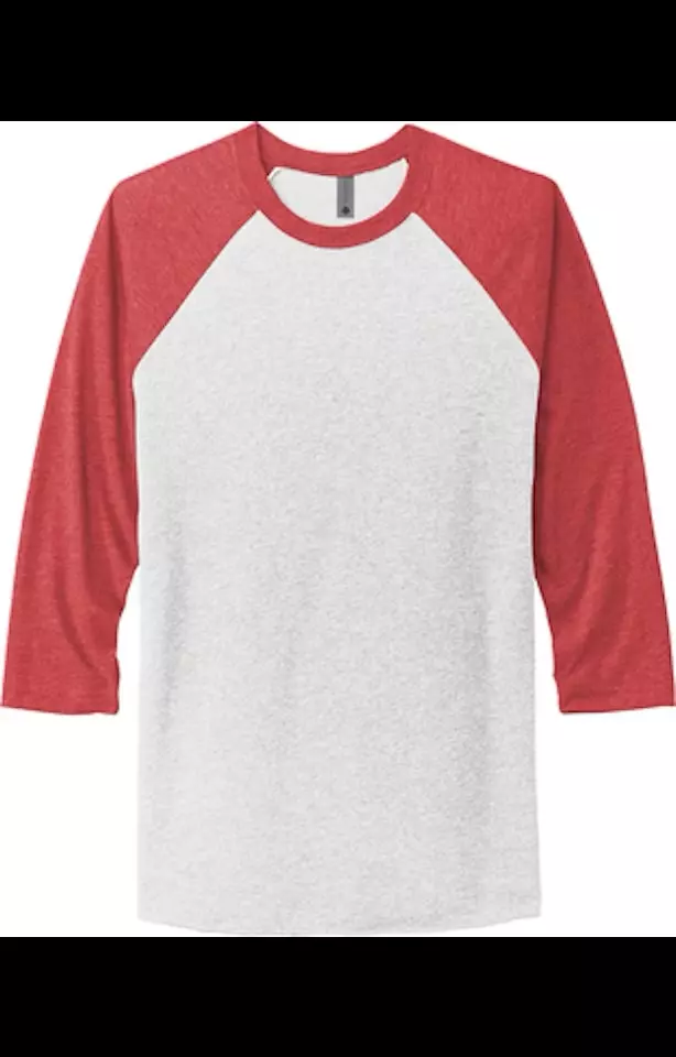plant/♥️Baseball T-shirt Light Heather Gray/RED 3/4th sleeves Size M♥️-1