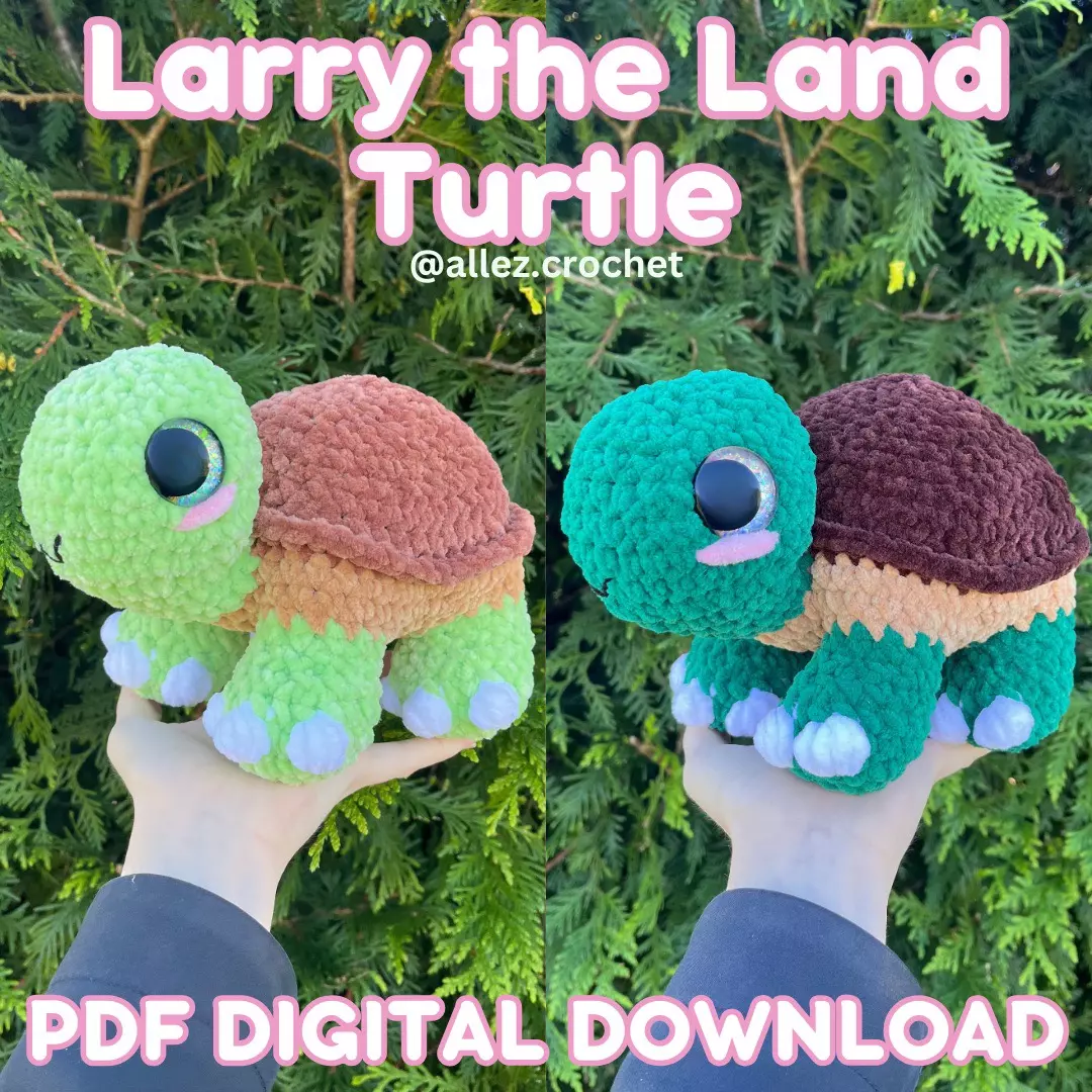 plant/🐢(No Sew) PDF CROCHET PATTERN: Larry the Land Turtle! (NOT a physical product!)-0