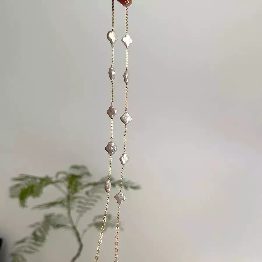 plant/Clover pearl bracelet no pearl including-2