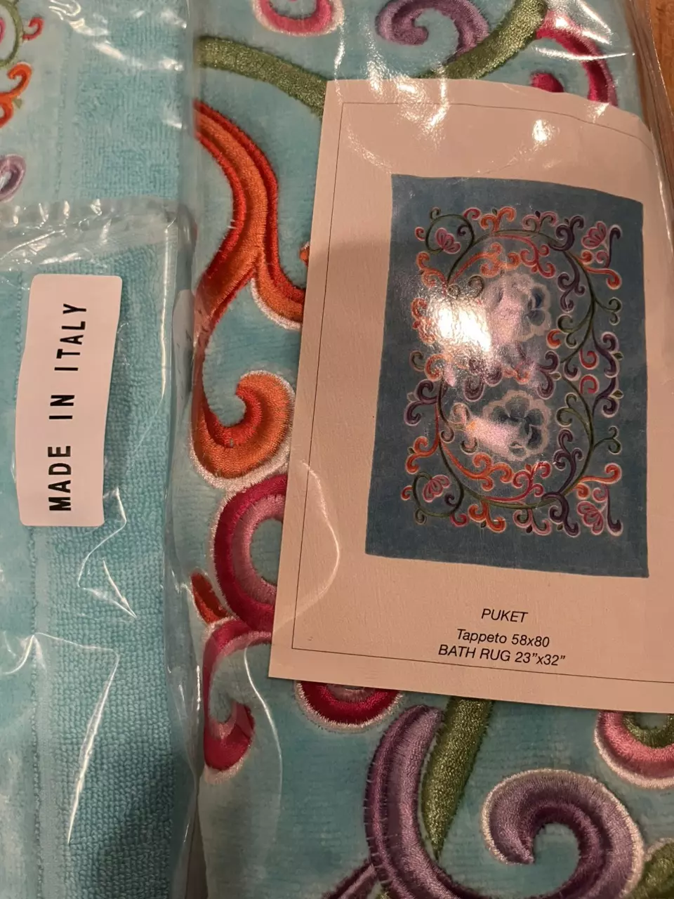 plant/Emanuel Ungaro France LOT RUG, bath Towel + hand towels embroidered ITALY NEW-5