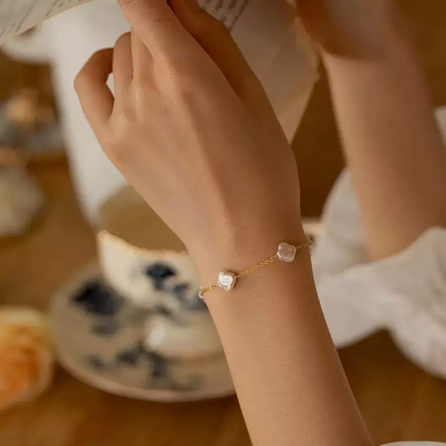 plant/Clover pearl bracelet no pearl including-1