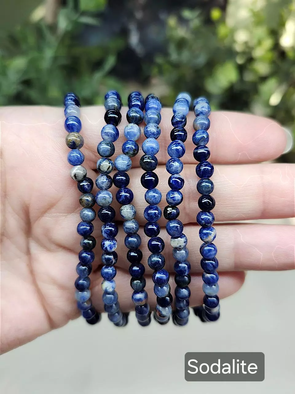 plant/Sodalite bracelet 4mm 7.5"-0