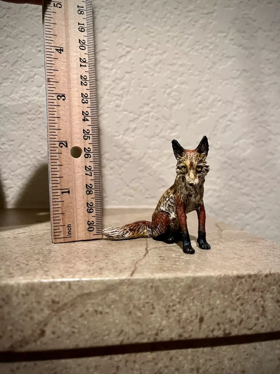 plant/Vienna Bronze SITTING FOX 2”  Cold Painted Brass Wiener miniature-4