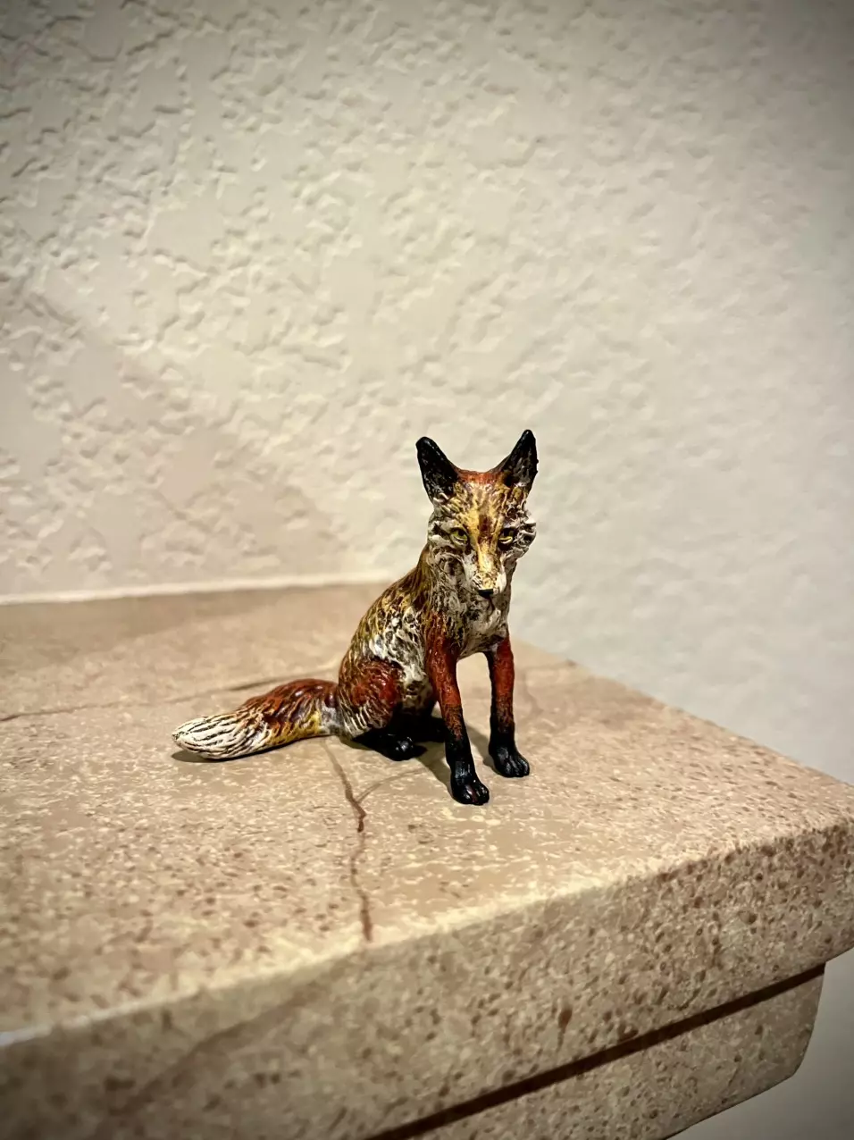 plant/Vienna Bronze SITTING FOX 2”  Cold Painted Brass Wiener miniature-0
