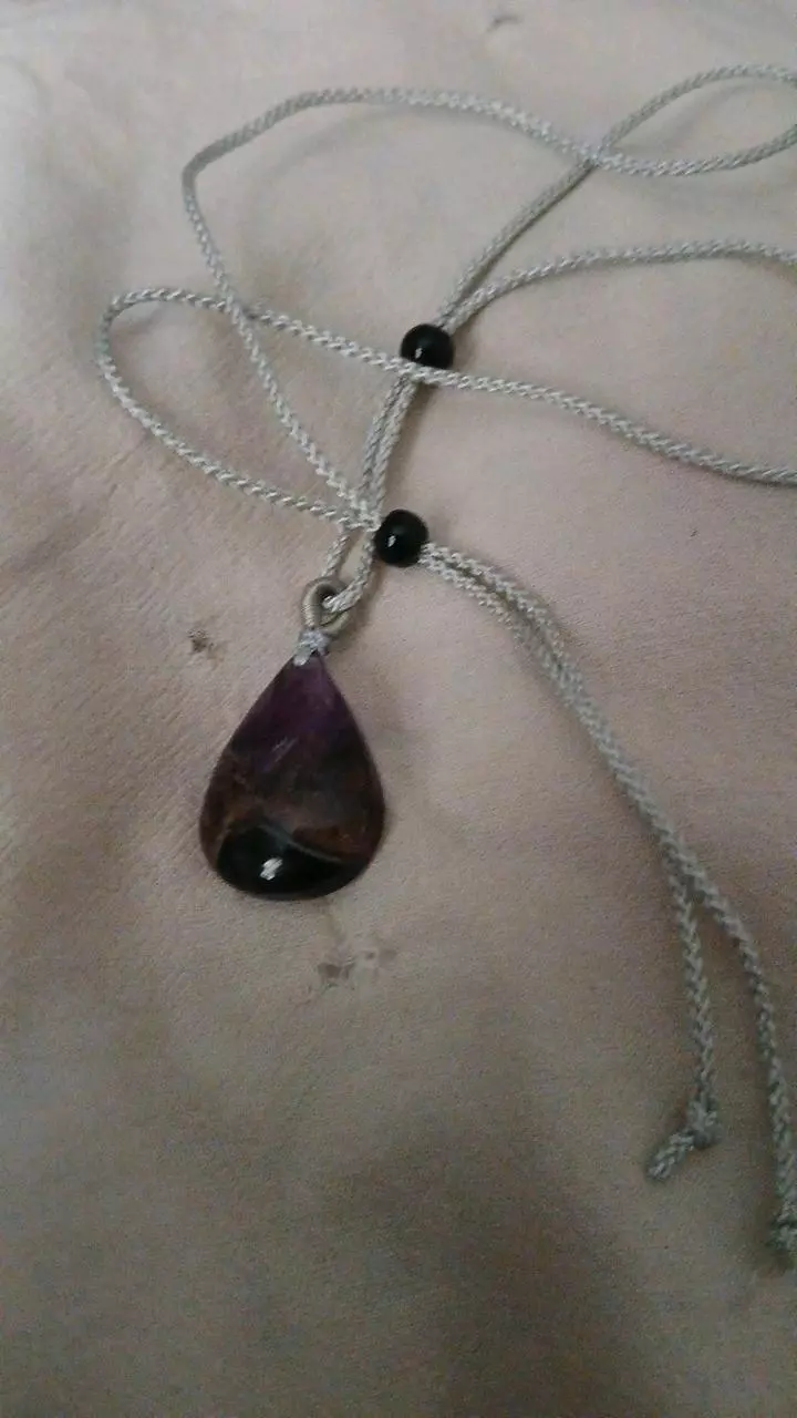 plant/Adjustable Amethyst Pendent Necklace-0