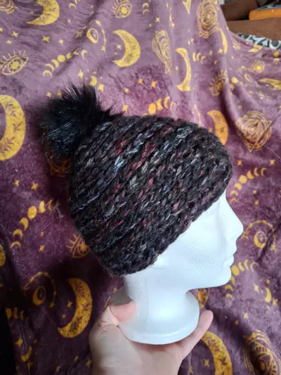 plant/Pompom hat - black-0-thumbnail