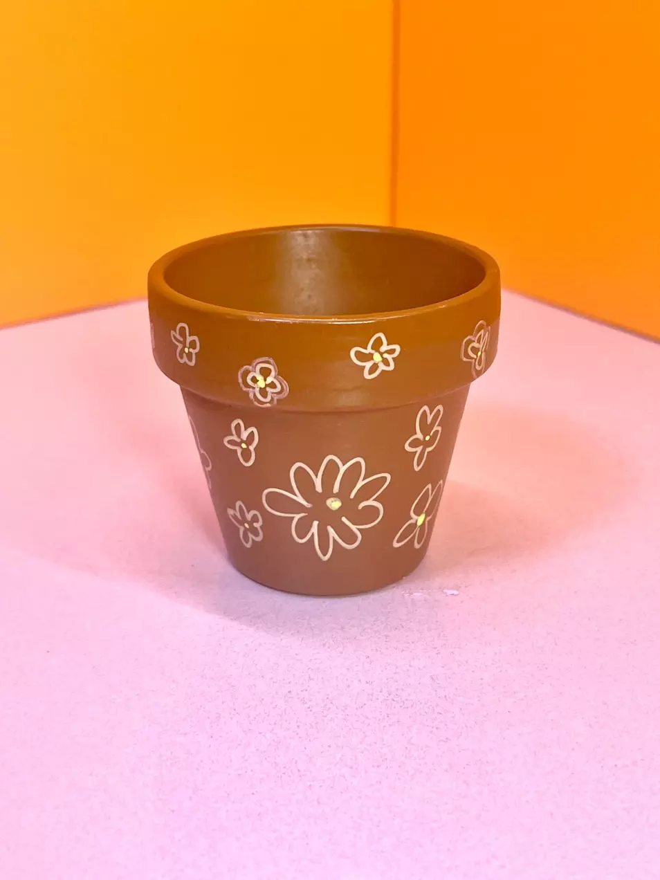 plant/Mini Hand Painted Pot 2.2 in. | Terracotta-0