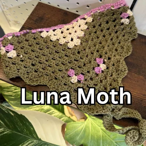 plant/Luna Moth Crochet Bandana-0
