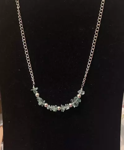 plant/Aquamarine bar necklace-0-thumbnail