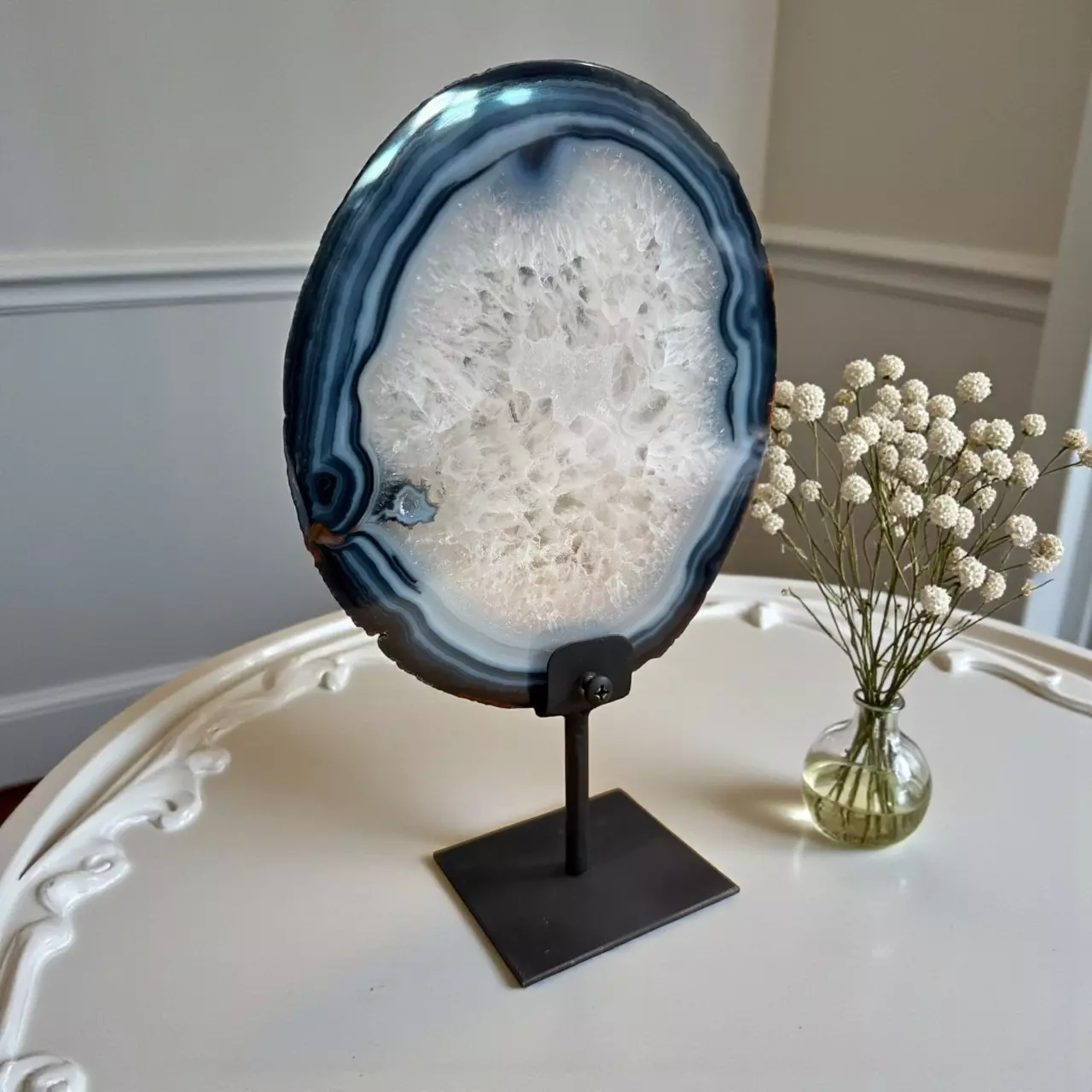 plant/Agate Geode Slice with Stand-1