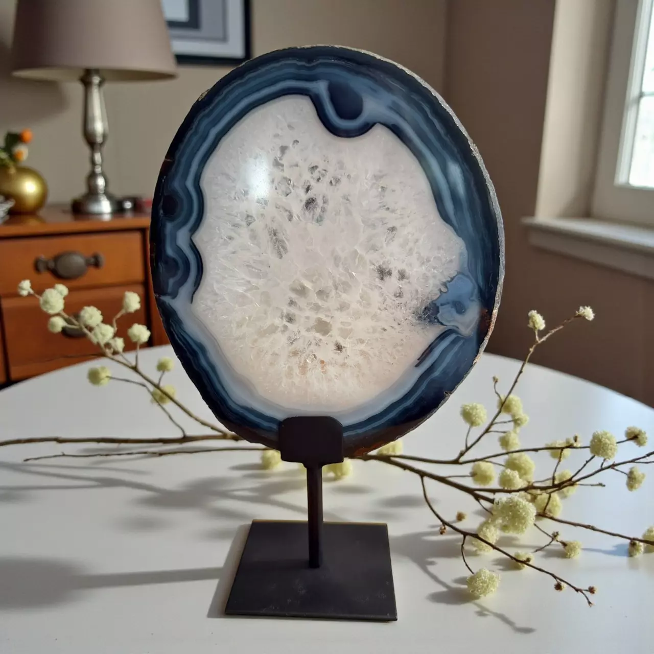 plant/Agate Geode Slice with Stand-0