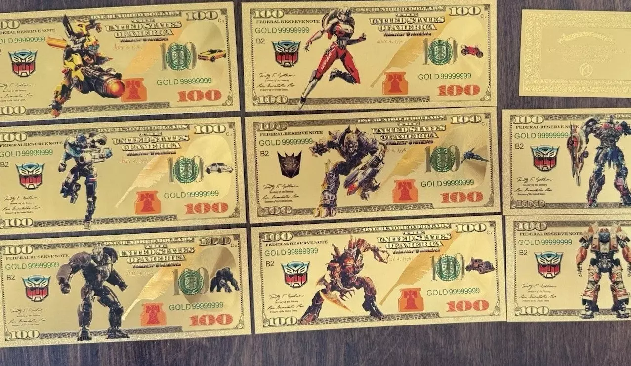 plant/Transformers 24k Gold Plated Banknotes - Complete Set-0